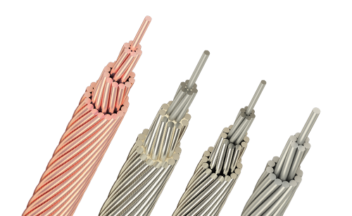 Bare copper, aluminium cable